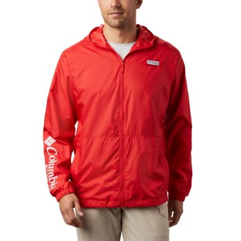 Columbia PFG Three Streams Windbreaker, Chamarras Rojos Para Hombre | 623409-SHD